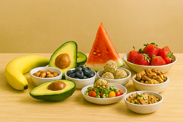 Fruits, noix et aliments énergétiques naturels