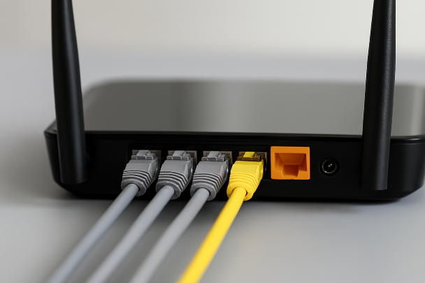 Câbles Ethernet bien branchés