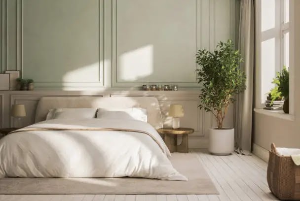 Chambre paisible avec lumière douce