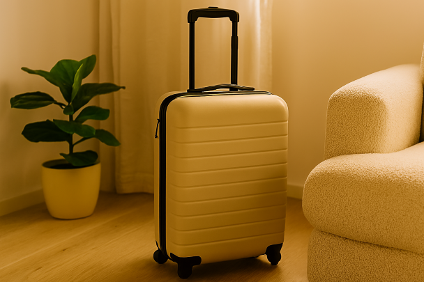 Valise minimaliste prête pour le voyage